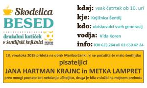 SKODELICA BESED – PISATELJICI JANA HARTMAN IN METKA LAMPRET NA OBISKU